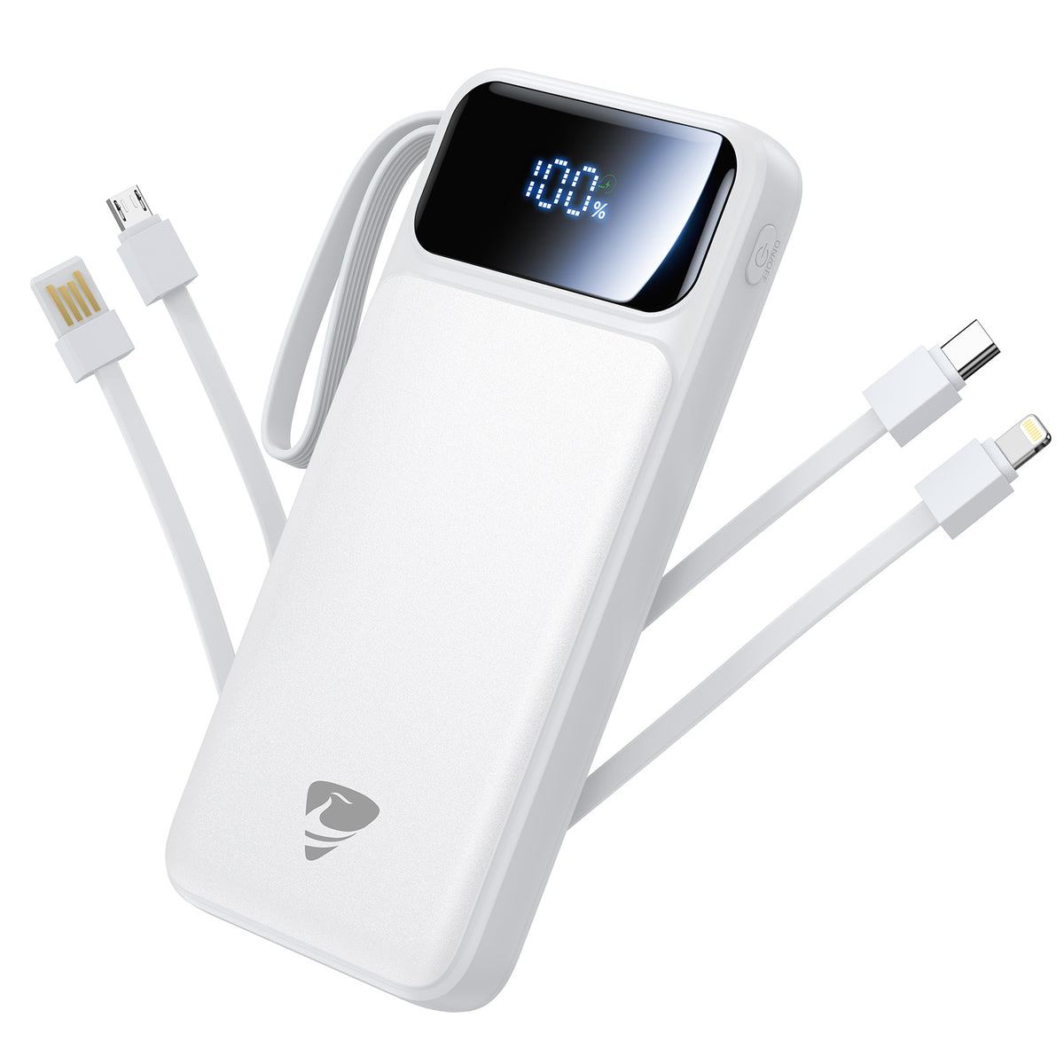 Portable Charger 10000mAh Power Bank with Built in Cable, (22.5W Output + 18W Input) ,Compatible with IPhone and Samsung's Fast Charging LCD Display Battery Pack