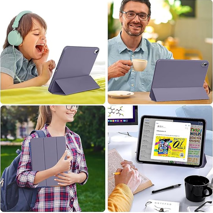 Aioneus iPad Case Compatible with iPad (A16) 11th Generation 11 Inch (2025), iPad 10th Generation 10.9 Inch (2022), with Auto Wake/Sleep, Tri-fold Stand Smart Case, Light Blue/purple/Pink