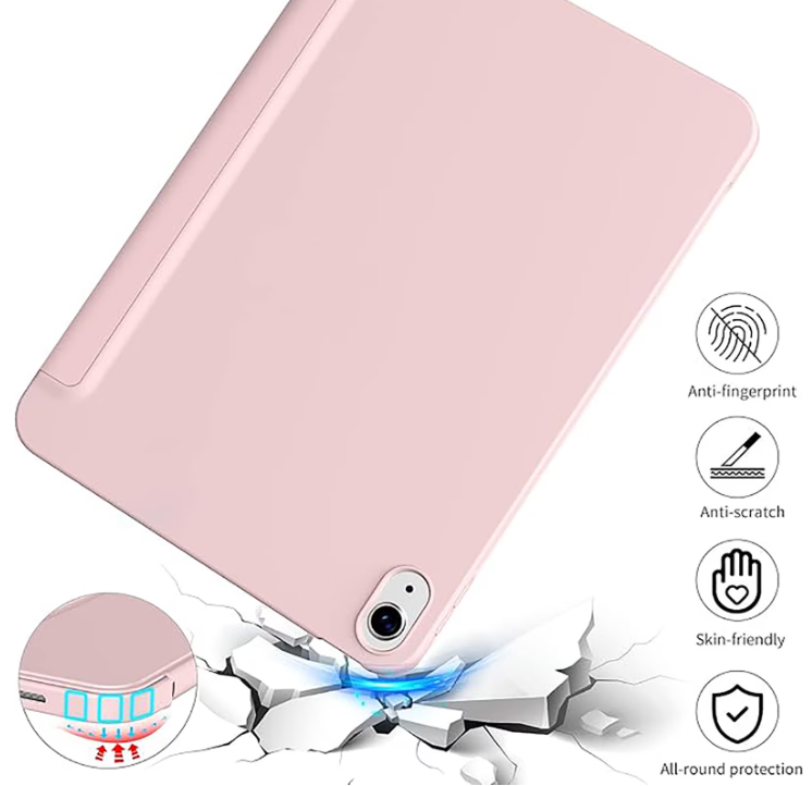 Aioneus iPad Case Compatible with iPad (A16) 11th Generation 11 Inch (2025), iPad 10th Generation 10.9 Inch (2022), with Auto Wake/Sleep, Tri-fold Stand Smart Case, Light Blue/purple/Pink