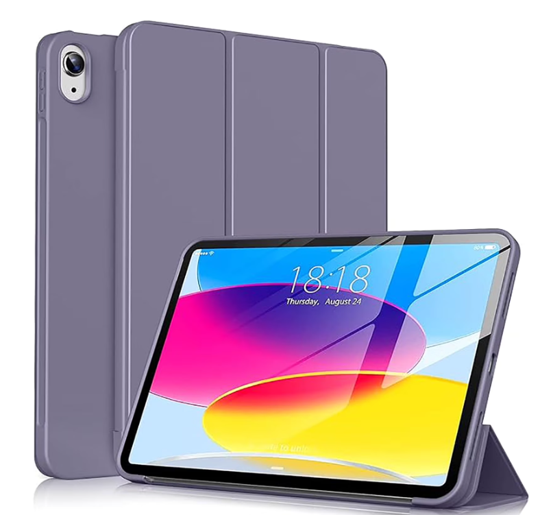 Aioneus iPad Case Compatible with iPad (A16) 11th Generation 11 Inch (2025), iPad 10th Generation 10.9 Inch (2022), with Auto Wake/Sleep, Tri-fold Stand Smart Case, Light Blue/purple/Pink
