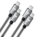 Aioneus USB C to USB C Cable 4Pack [3/3/6/10FT] 100W Fast Charging C to C Charger Cord Braided Compatible with iPhone 16/15, iPad, Samsung Galaxy (Grey)