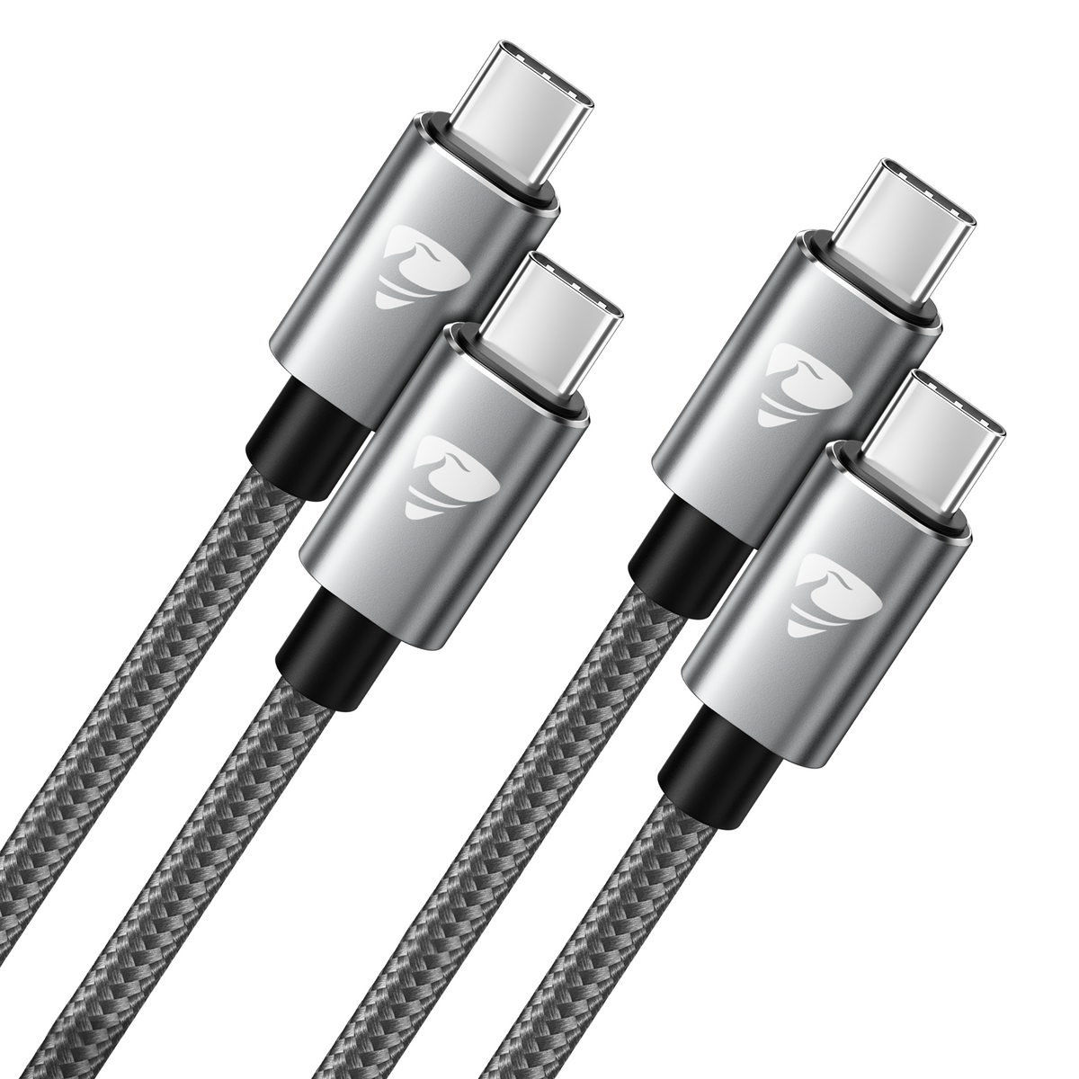 Aioneus USB C to USB C Cable 4Pack [3/3/6/10FT] 100W Fast Charging C to C Charger Cord Braided Compatible with iPhone 16/15, iPad, Samsung Galaxy (Grey)