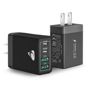 Aioneus USB C Fast Charging Block 40W Wall Charger Multi USB Pulg Power Adapter for iPhone Samsung (Pink+Purple 2-Pack)