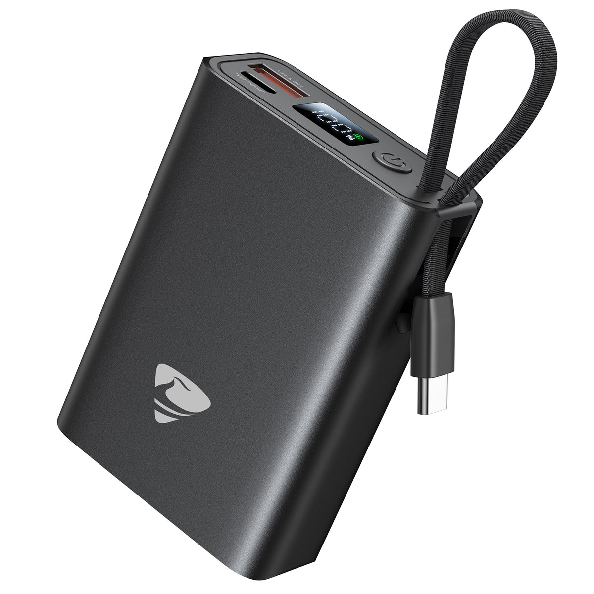 Aioneus Portable Charger 10000mAh Power Bank Fast Charging,35W USB C Battery Pack with Built-in Cables,Powerbank for iPhone 17 16 15 14 iPad Samsung Android Tablet MacBook