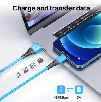 Aioneus 3 Pack 6ft Braided Fast Charging Cable Compatible with iPhone 14/13/12/11/iPad, Multicolor