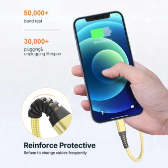 Aioneus 3 Pack 6ft Braided Fast Charging Cable Compatible with iPhone 14/13/12/11/iPad, Multicolor