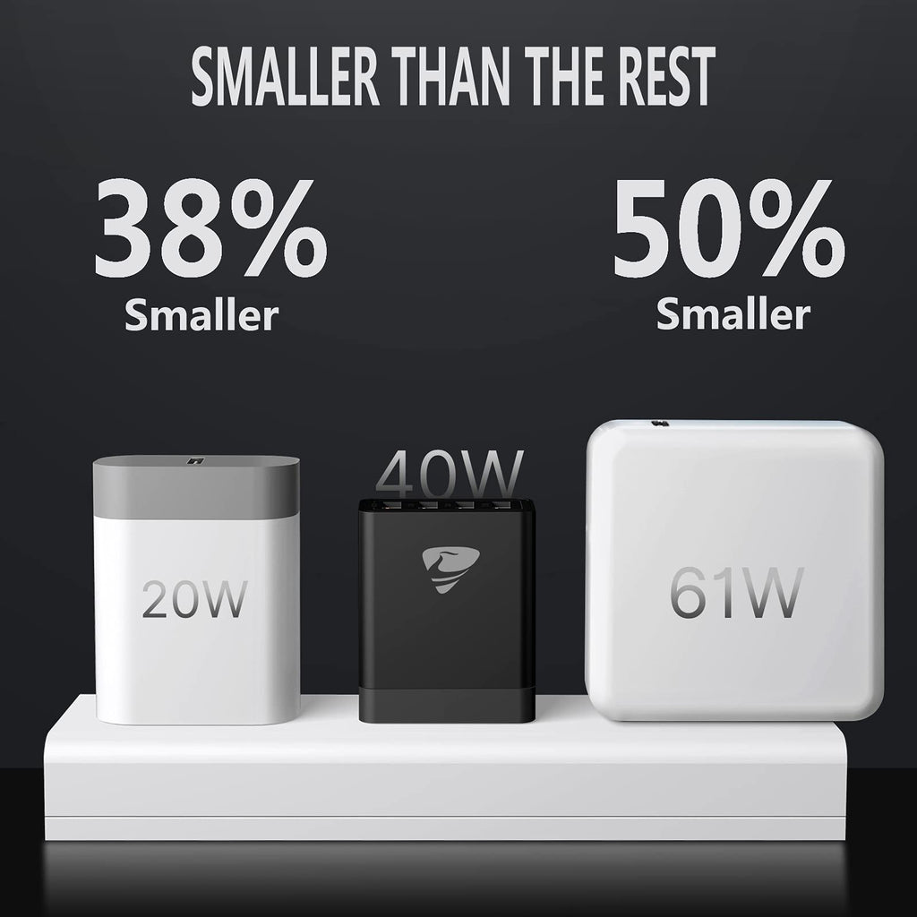 Aioneus USB Wall Charger Block, 2 Pack 40W Multi-Port Fast Charging Block Power Adapter Compatible with iPhone, Samsung Galaxy, White