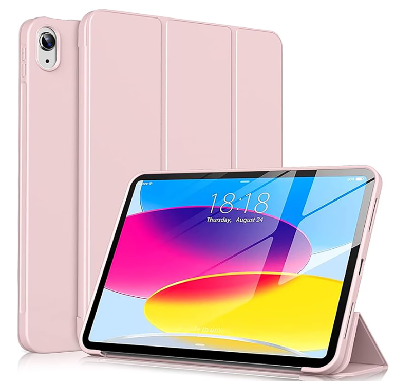 Aioneus iPad Case Compatible with iPad (A16) 11th Generation 11 Inch (2025), iPad 10th Generation 10.9 Inch (2022), with Auto Wake/Sleep, Tri-fold Stand Smart Case, Light Blue/purple/Pink