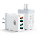 Aioneus USB Wall Charger Block, 2 Pack 40W Multi-Port Fast Charging Block Power Adapter Compatible with iPhone, Samsung Galaxy, White