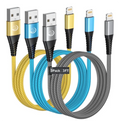 Aioneus 3 Pack 6ft Braided Fast Charging Cable Compatible with iPhone 14/13/12/11/iPad, Multicolor