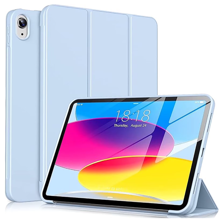 Aioneus iPad Case Compatible with iPad (A16) 11th Generation 11 Inch (2025), iPad 10th Generation 10.9 Inch (2022), with Auto Wake/Sleep, Tri-fold Stand Smart Case, Light Blue/purple/Pink