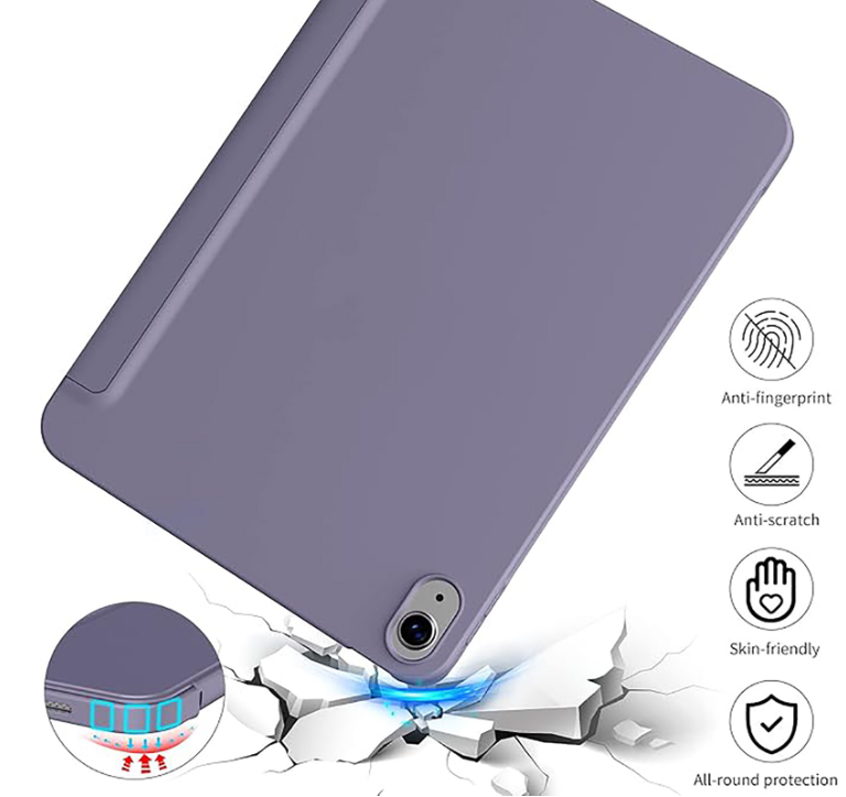 Aioneus iPad Case Compatible with iPad (A16) 11th Generation 11 Inch (2025), iPad 10th Generation 10.9 Inch (2022), with Auto Wake/Sleep, Tri-fold Stand Smart Case, Light Blue/purple/Pink