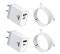 Aioneus 2Pack iPhone 14 13 12 Fast Charger 20W Dual Port PD Charger Block with 6FT Fast Charging Cables Compatible with iPhone iPad