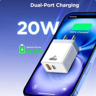 Aioneus 2Pack iPhone 14 13 12 Fast Charger 20W Dual Port PD Charger Block with 6FT Fast Charging Cables Compatible with iPhone iPad